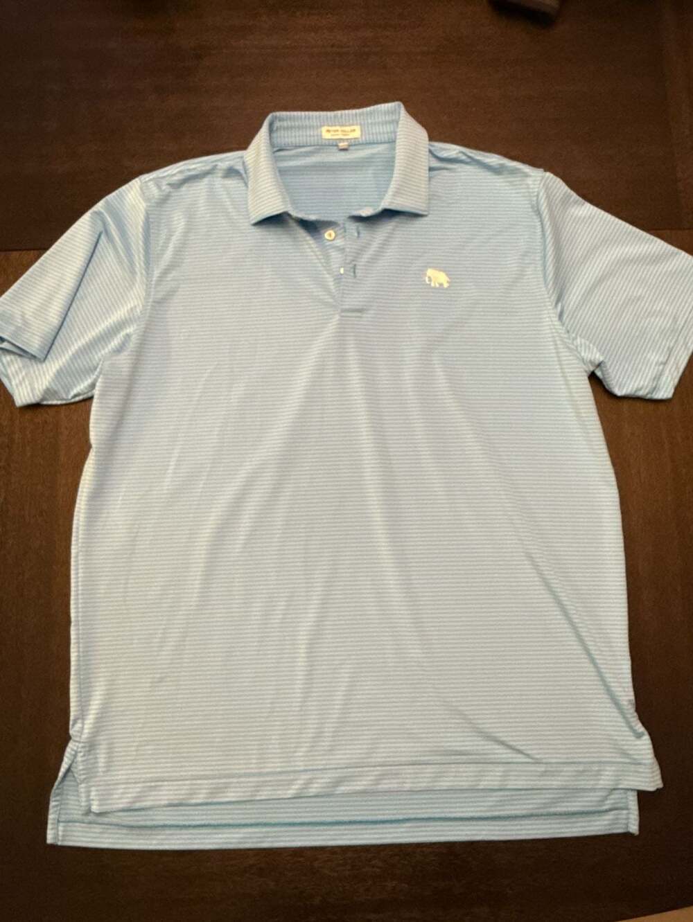 Peter Millar Mammoth Dunes Polo Shirt Men's XL Wicking Stretch Blue Striped Golf